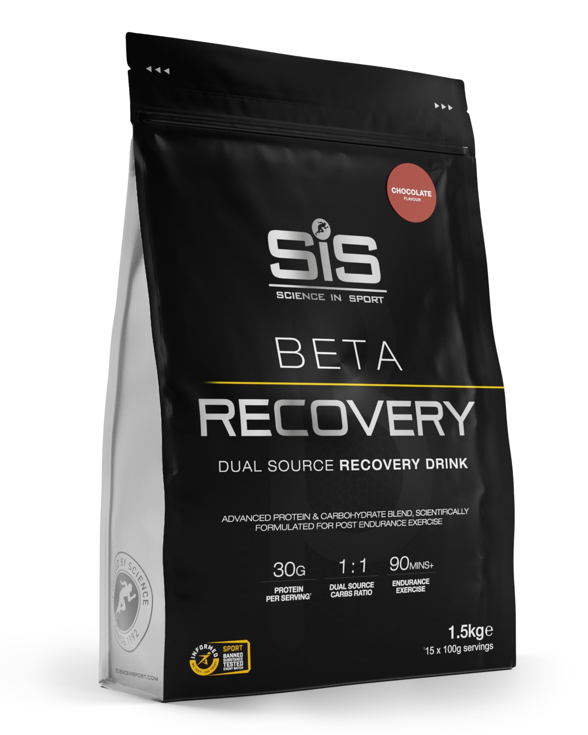 Science in Sport BETA Recovery bottle pour supports quick energy replenishment after training.