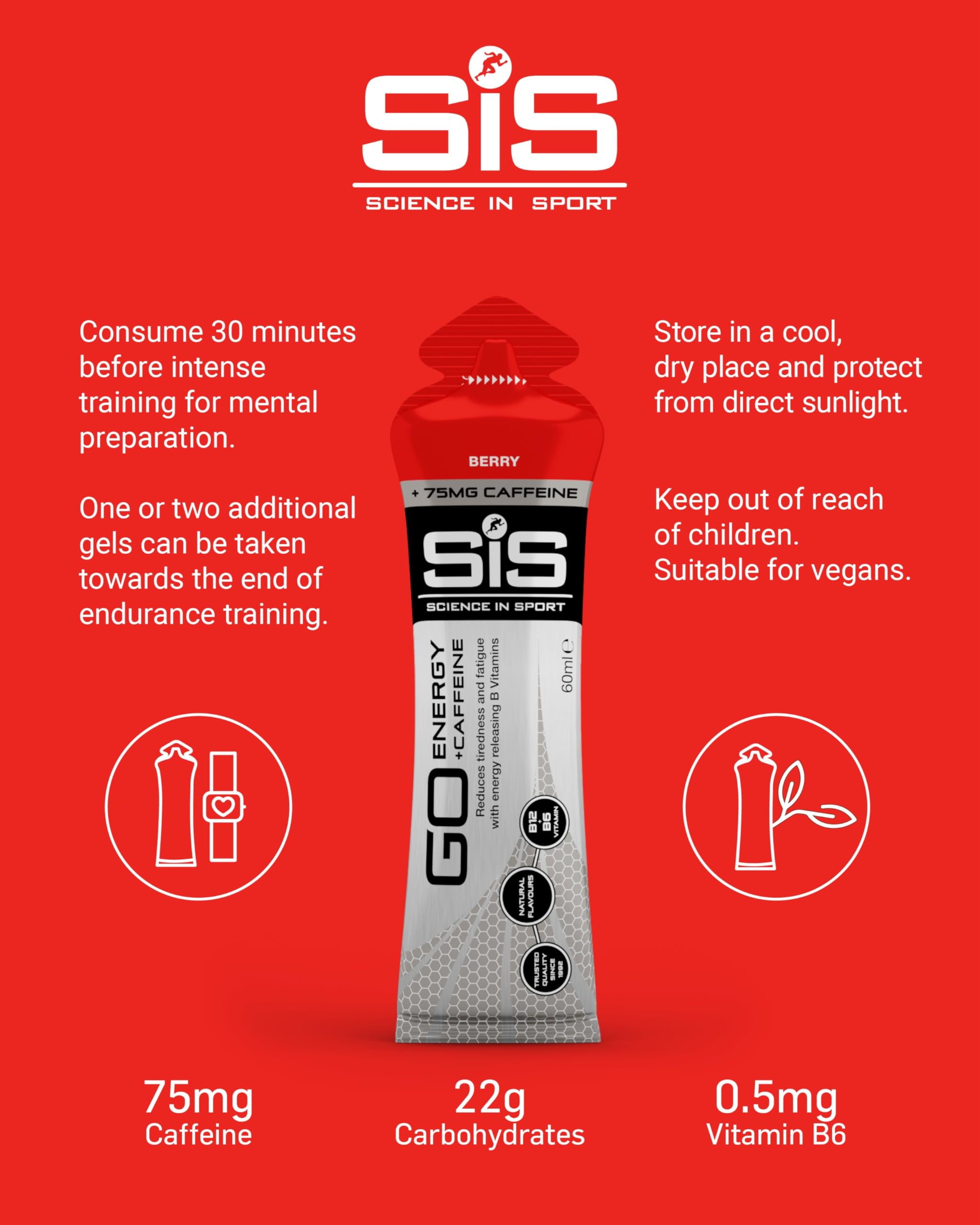 SIS Gel GO Energy + CAFF Berry used by athlete mid-race for sustained performance.