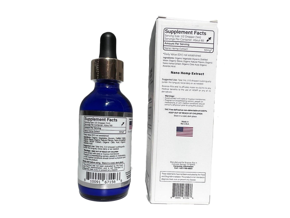 Science-Rite Nano Water-Soluble Hemp mint label adds refreshing flavor during use.