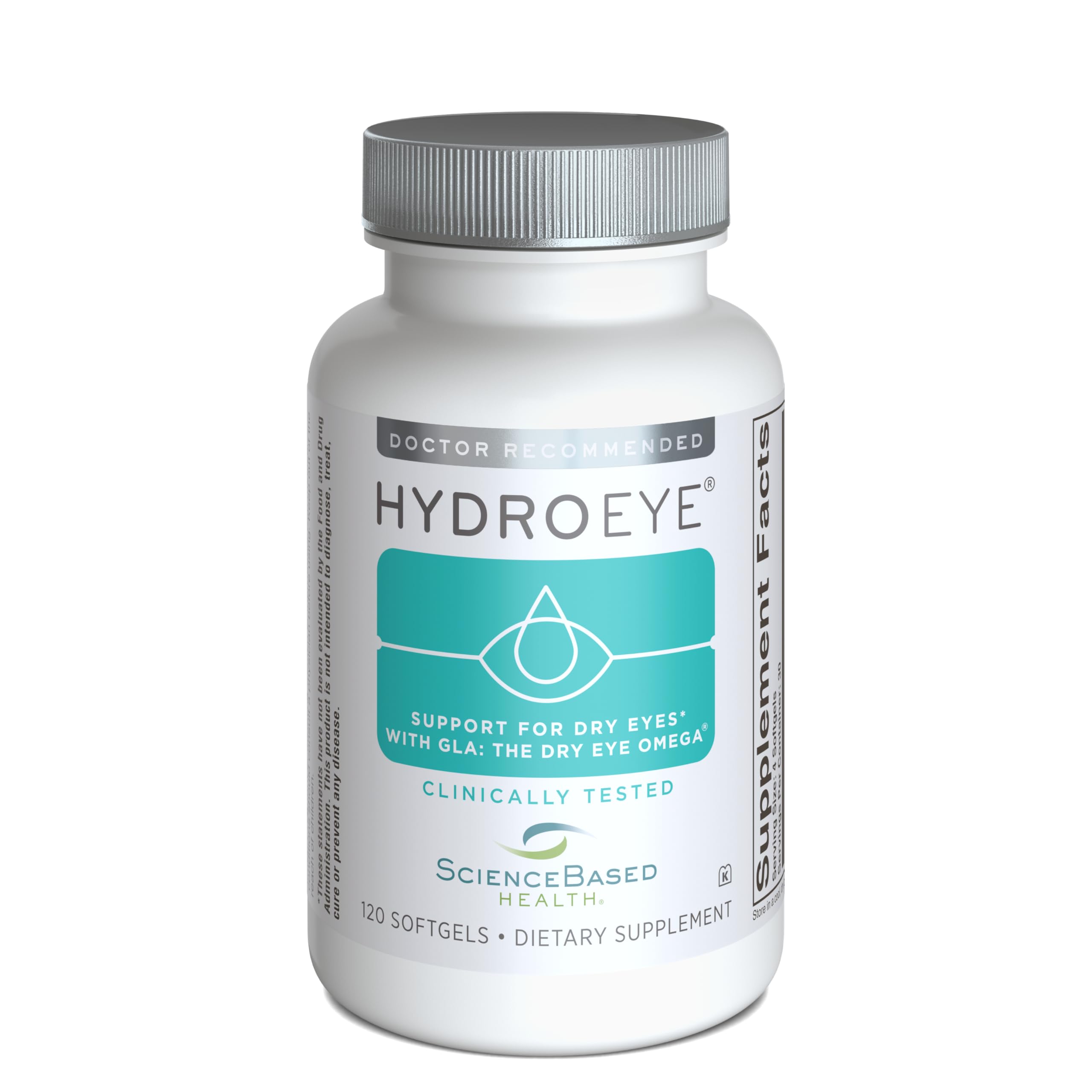 ScienceBased Health HydroEye bottle front shows branding and label for eye comfort
