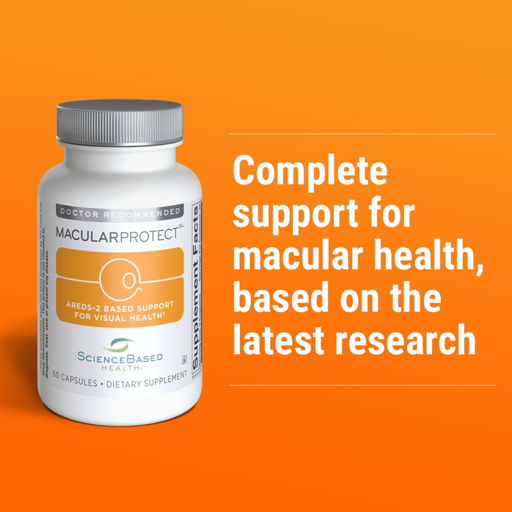 Label detail on ScienceBased Health MacularProtect showing AREDS2 nutrients.