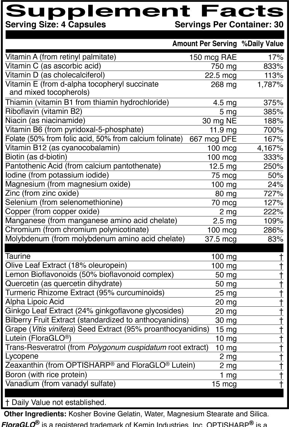 Natural vitamin E and bioavailable B vitamins in the formula