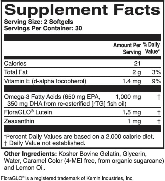 Front of OmegaAdvance packaging highlighting omega-3 benefits.