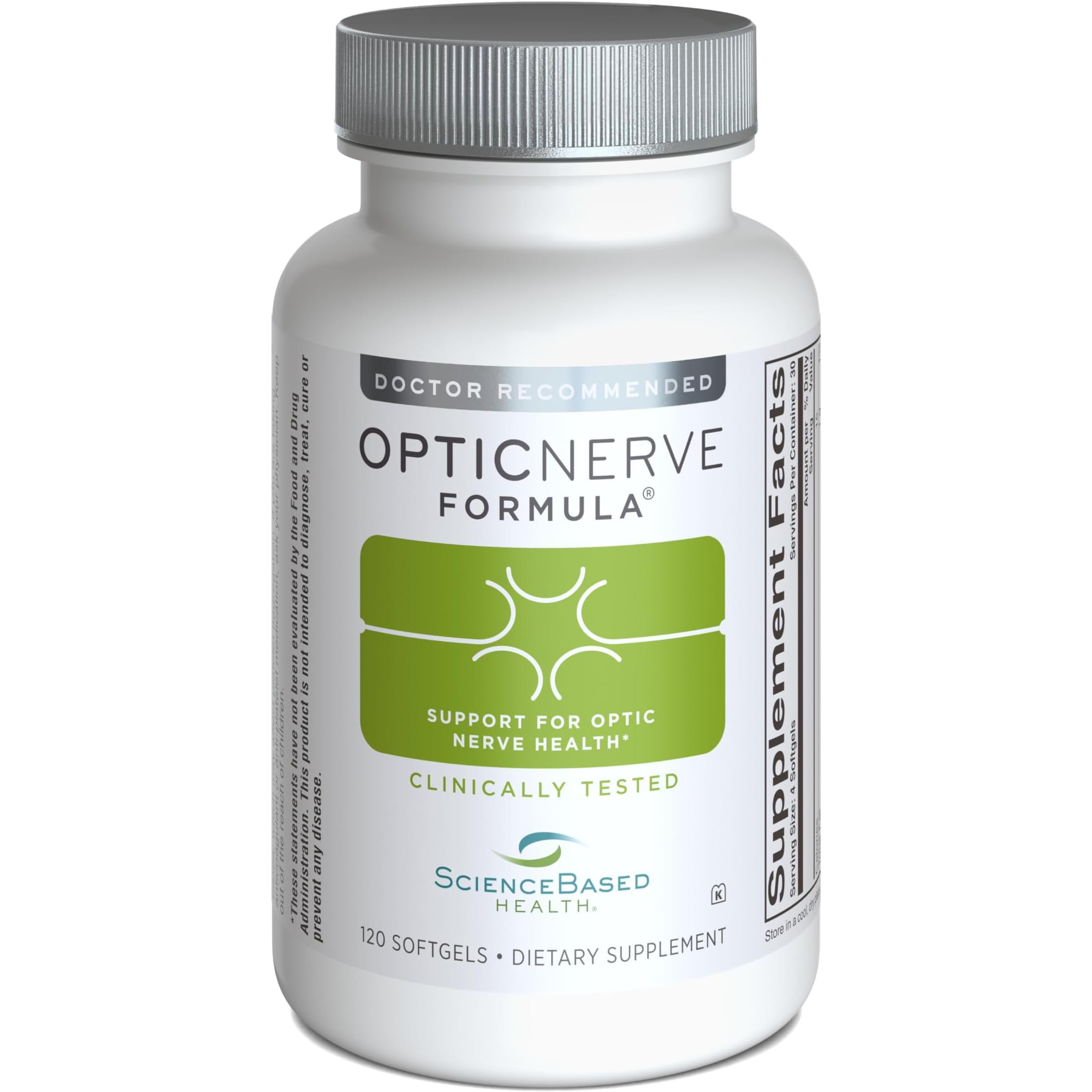 ScienceBased Health Optic Nerve Formula bottle front highlighting nutrient-rich eye support.