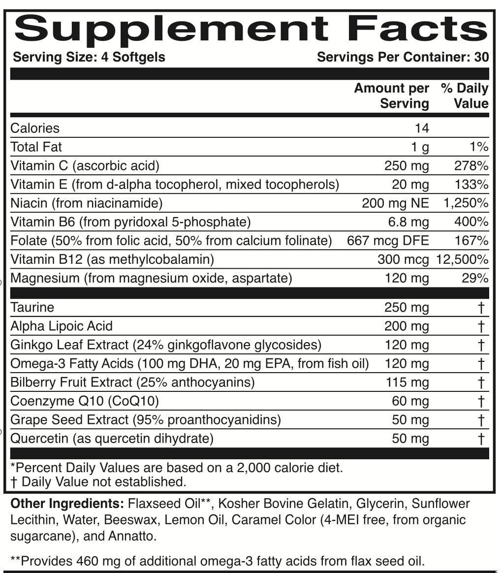 ScienceBased Health Optic Nerve Formula ingredients panel shows omega-3s and antioxidants.