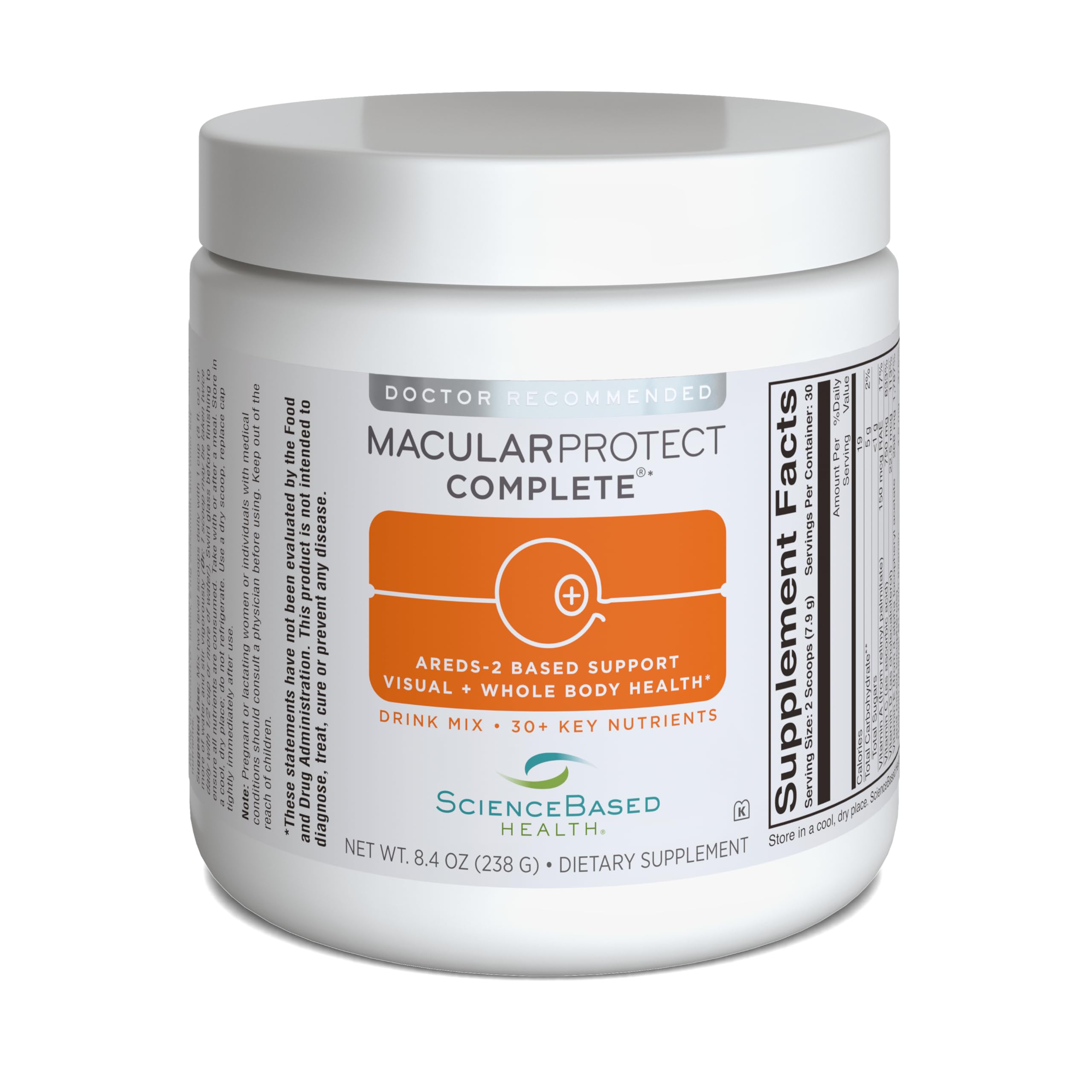 ScienceBased Health MacularProtect bottle front showing convenient daily eye health support.