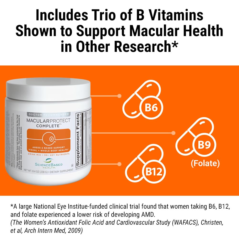 ScienceBased Health MacularProtect mixing powder into water for a smooth drink.