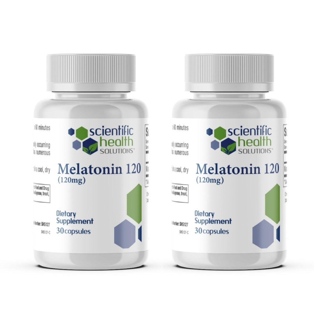 Scientific Health Solutions melatonin bottle for nightly use, supporting relaxation and sleep preparation