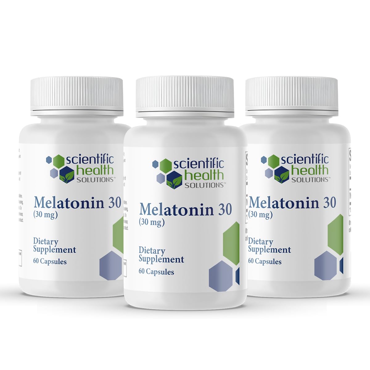 Scientific Health Solutions melatonin 30mg bottle for sleep support.
