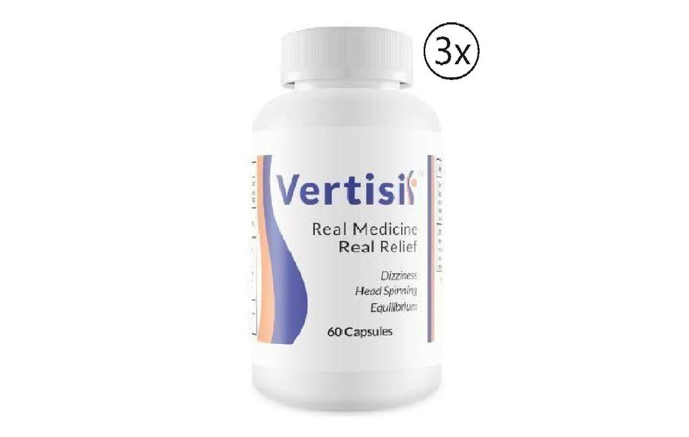 Scientific Health Vertisil bottle front view for natural vertigo support in daily life.