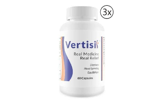 Scientific Health Vertisil bottle front view for natural vertigo support in daily life.