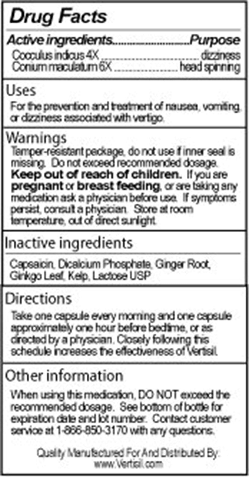 Scientific Health Vertisil bottle label close-up showing capsule count for planning