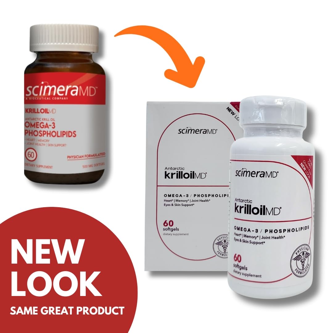ScimeraMD KrillOilMD softgels close up highlighting omega-3 capsules for daily use