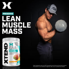 Scivation Xtend EAA Mango scoop measuring shows precise serving sizes.