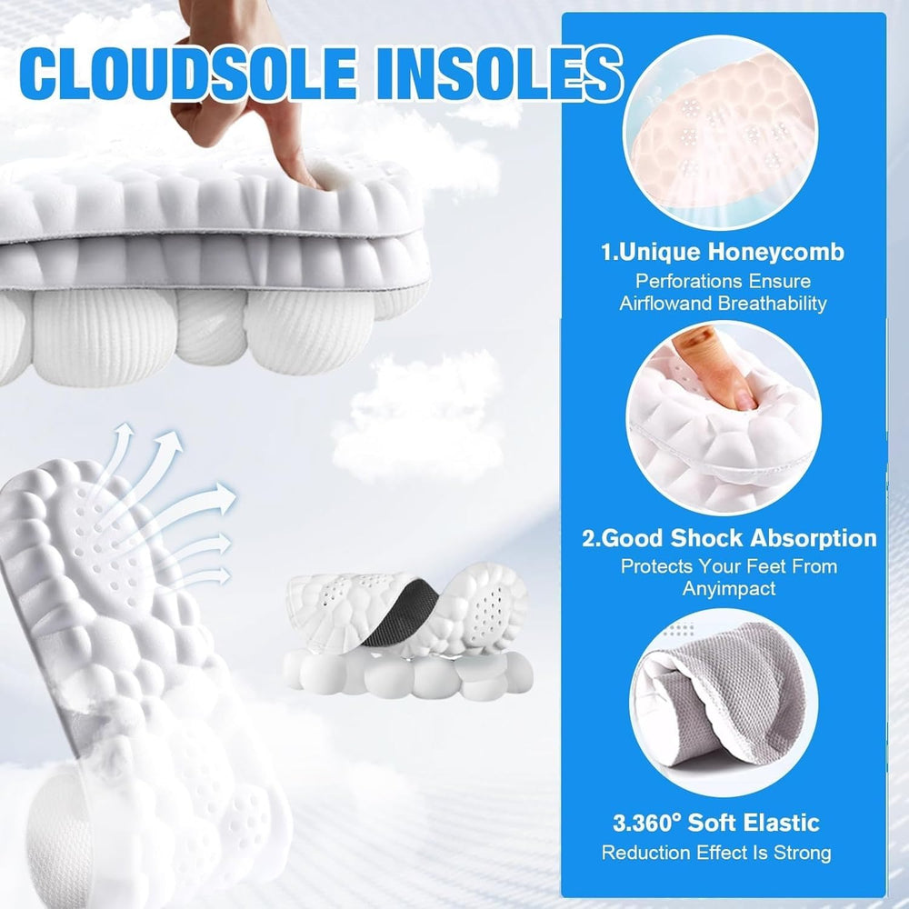 Sckoemo 2Pairs 4D Cloud Insoles side profile highlighting arch support and stability.