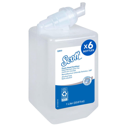 Scott Professional 1L foam hand sanitizer bottle ready for bulk classroom use.