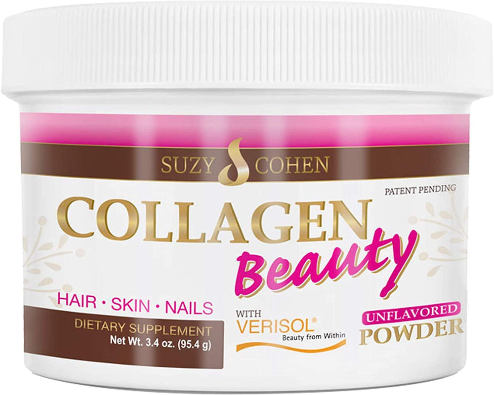 Script Essentials Collagen Beauty Powder tub showing unflavored formula for daily skin and hair support