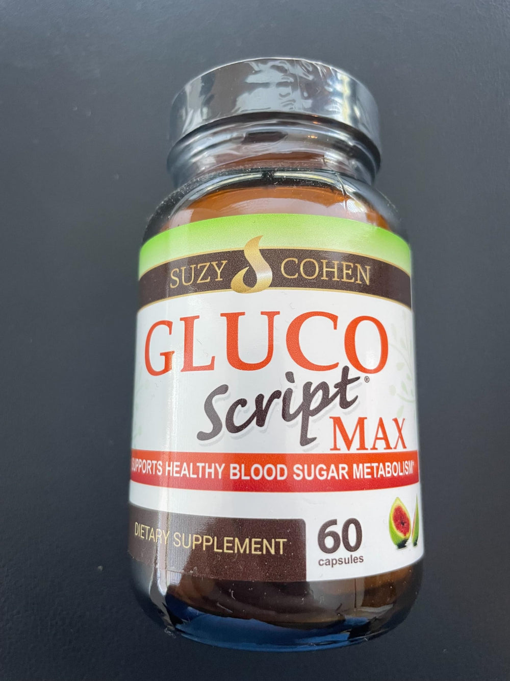 Gluco Script capsules close-up emphasizing easy daily intake.