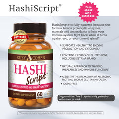 Script Essentials HashiScript close-up of catalase and glutathione ingredients.