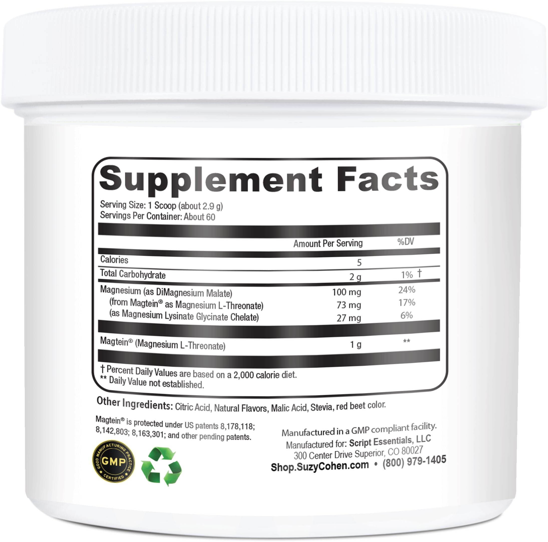 Script Essentials MagFocus powder scoop ready for daily wellness routine.
