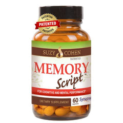 Script Essentials Memory Script bottle with capsules supports focus and recall.
