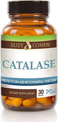 Script Essentials Suzy Cohen Catalase bottle being poured for antioxidant support.