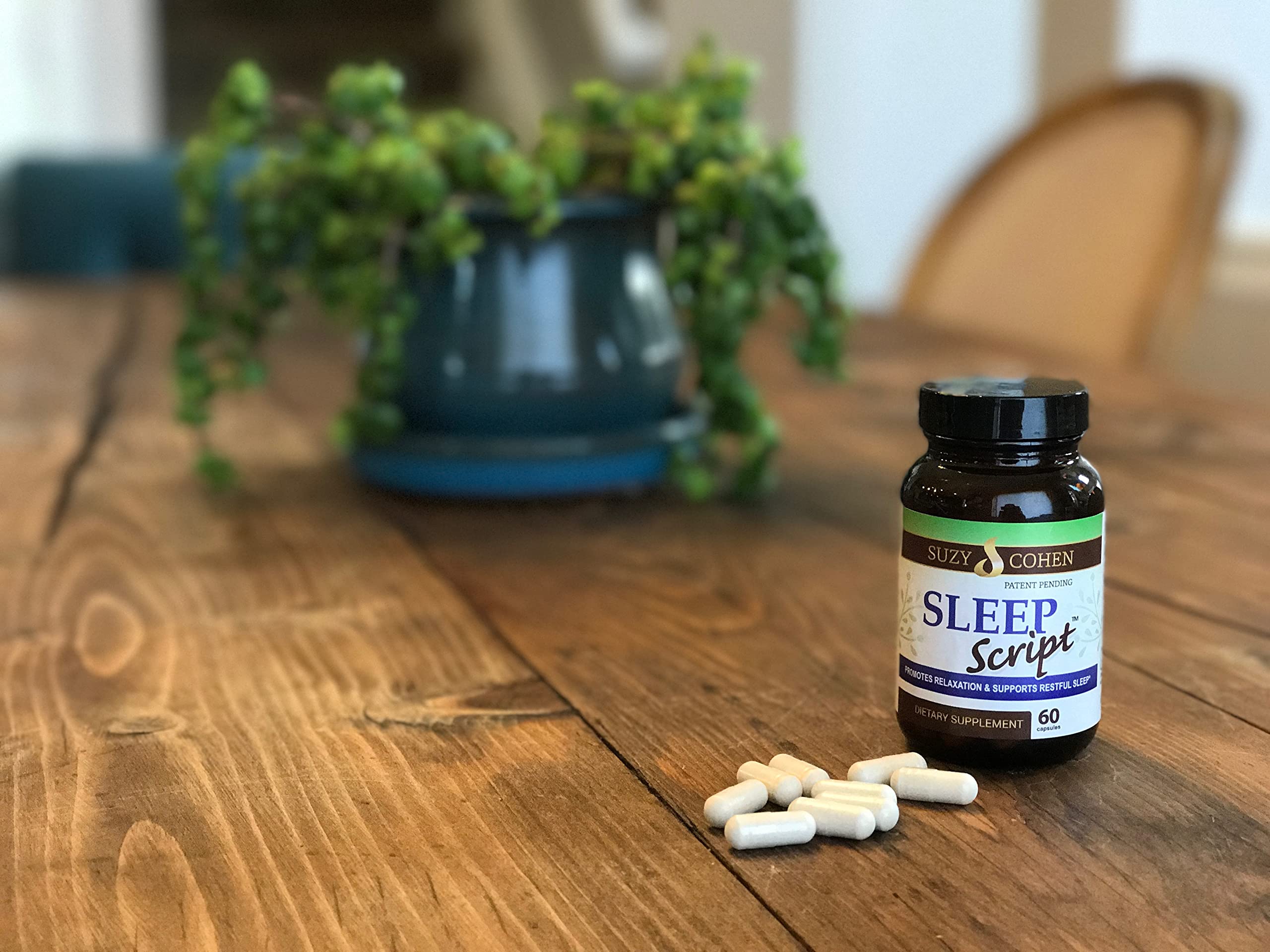 Script Essentials Sleep Script packaging highlights a patented, USA-made formula.