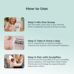 SCULPIFLEX collagen being stirred into a glass for daily routine