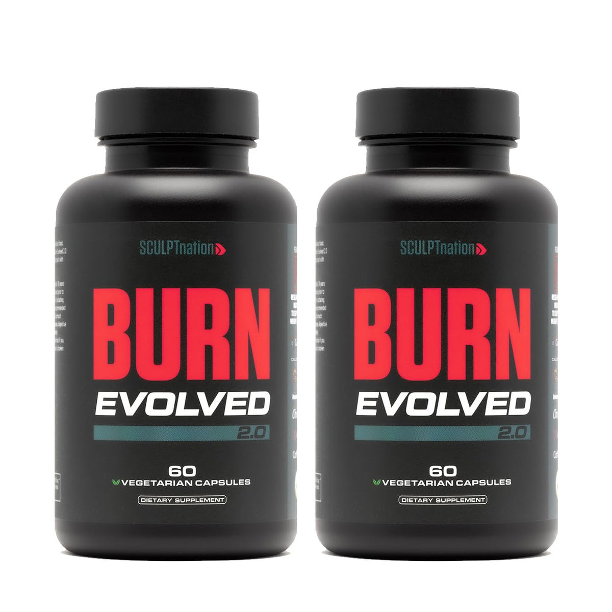 Sculpt Nation bottle with capsules signaling all-day metabolism support.