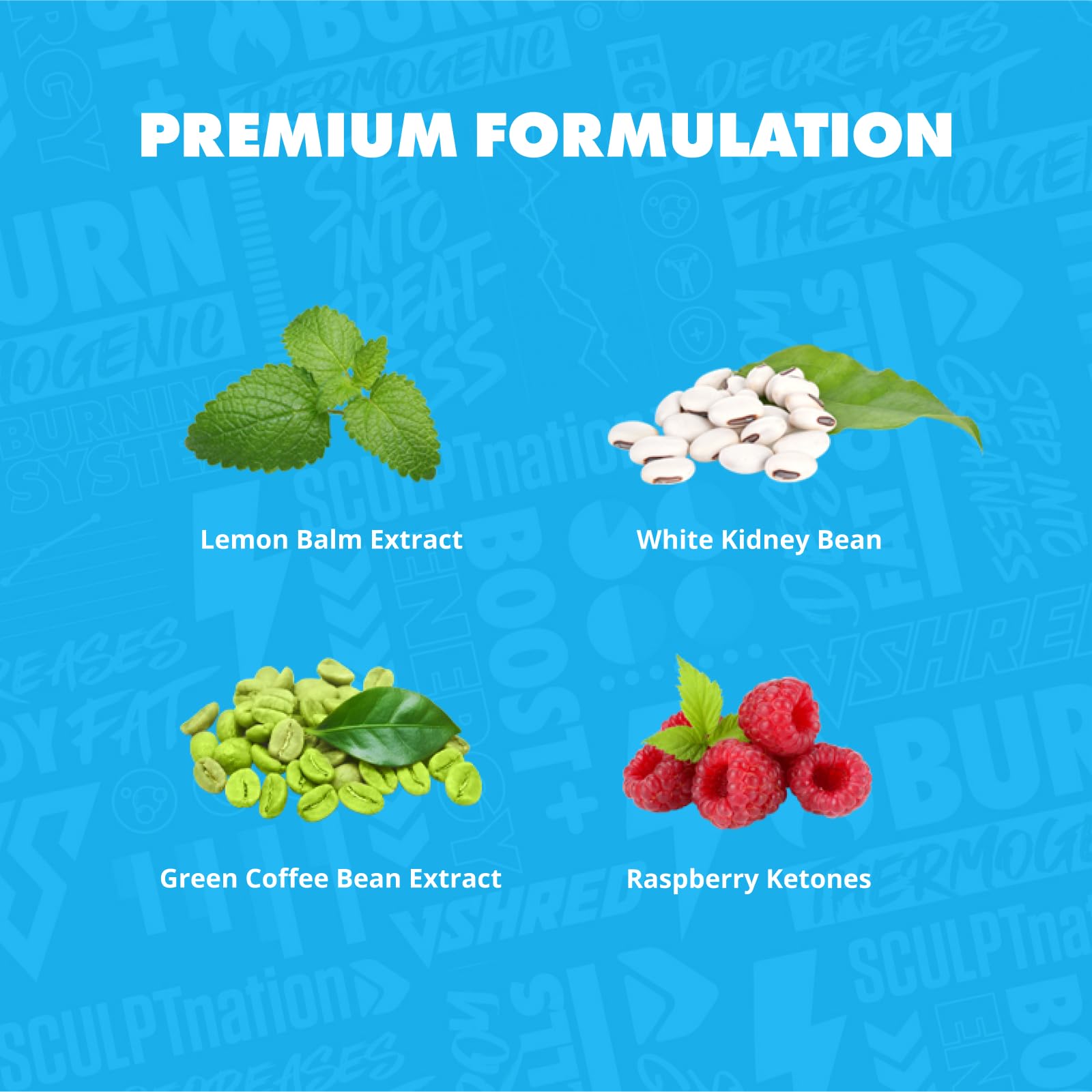 Box art shows ingredients like raspberry ketones and green coffee bean extract, chosen for nighttime metabolism support.