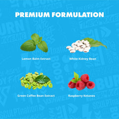 Box art shows ingredients like raspberry ketones and green coffee bean extract, chosen for nighttime metabolism support.