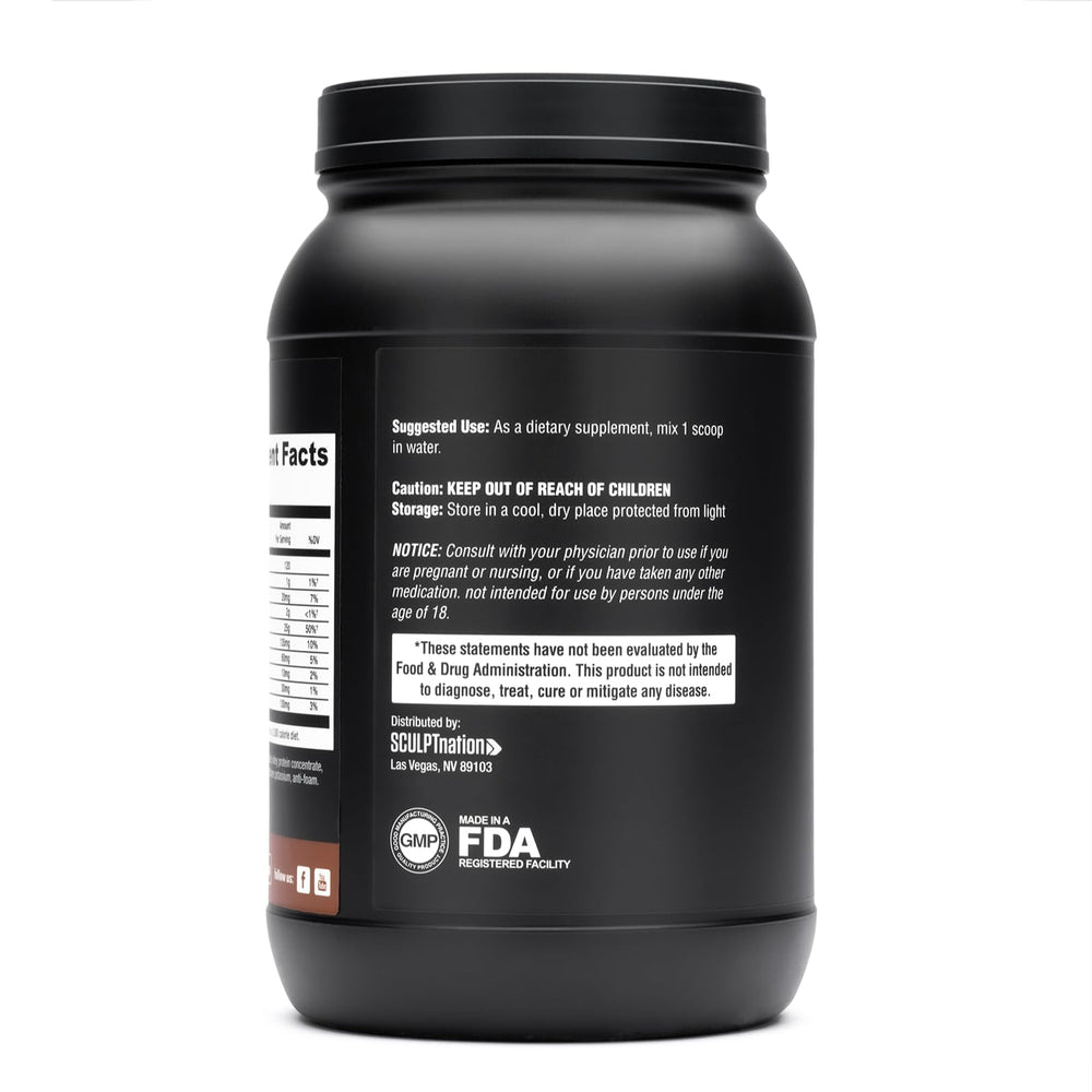 Sculpt Nation facility seal on packaging indicating high quality manufacturing.