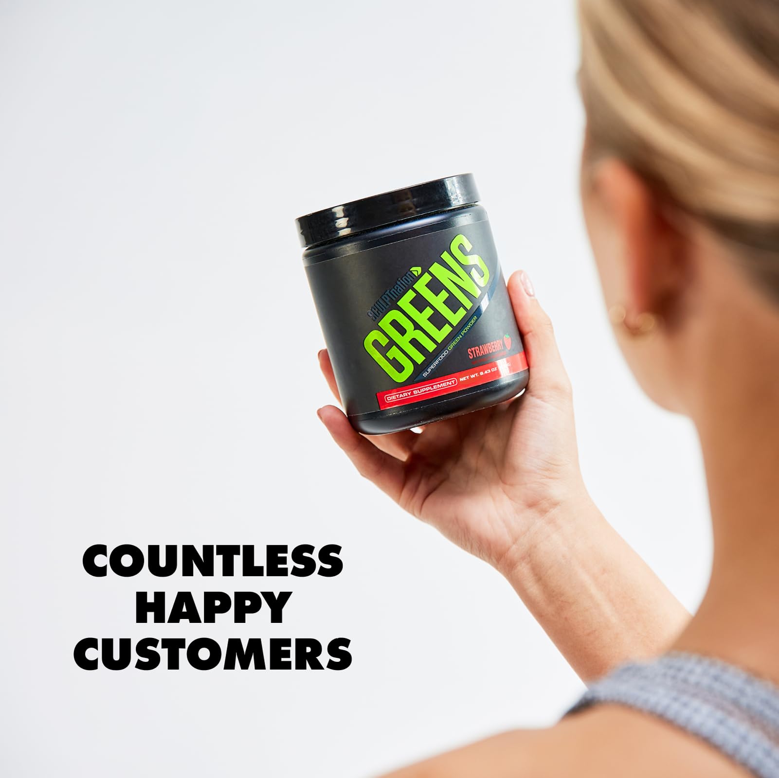 Morning shake with Sculpt Nation Greens Strawberry delivers a vibrant start.