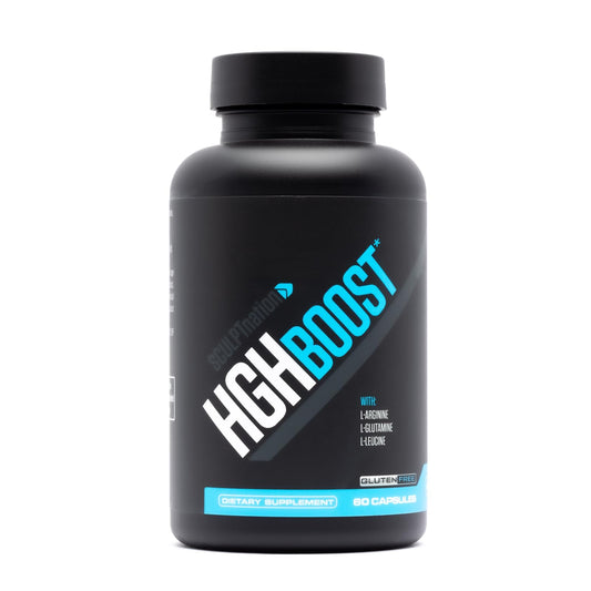 Sculpt Nation L-Arginine capsules bottle front, energy support and recovery potential.