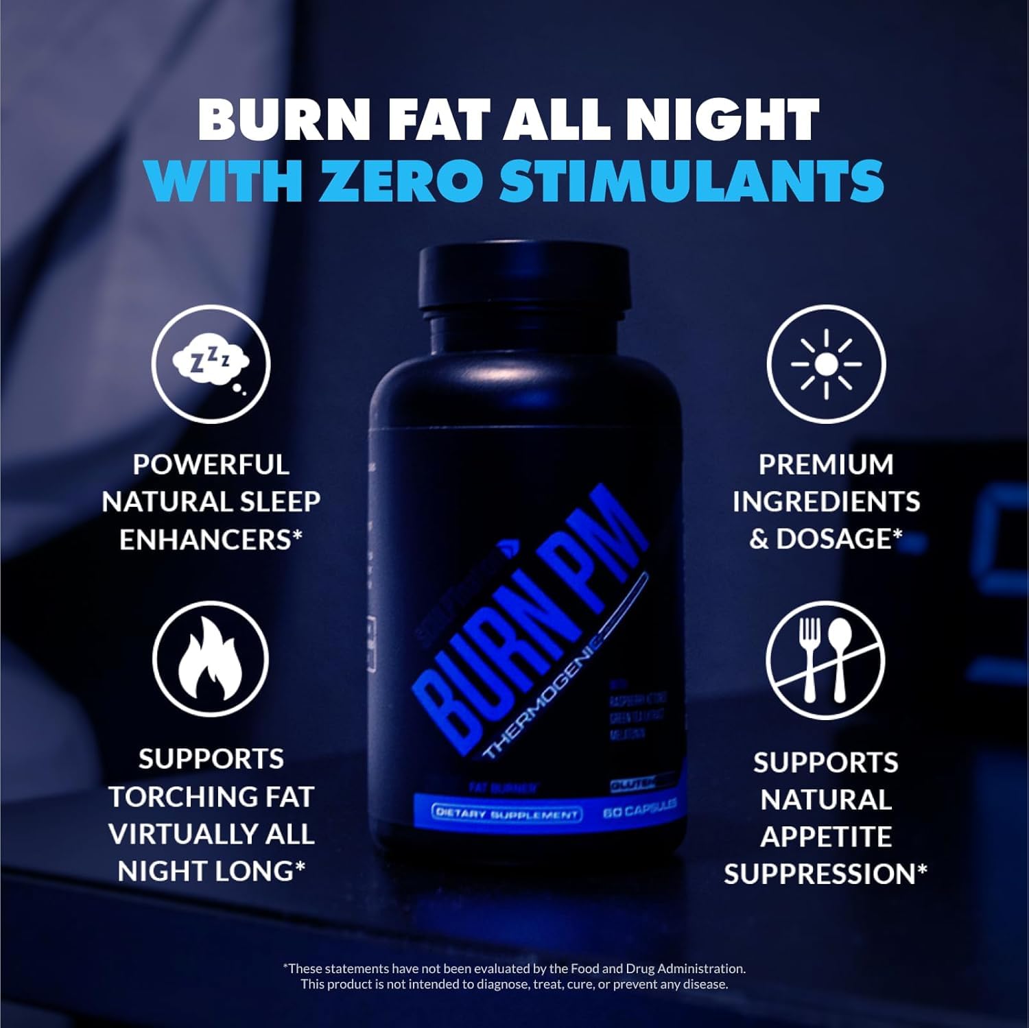 Sculpt Nation Raspberry Ketones image promoting nighttime wellness.