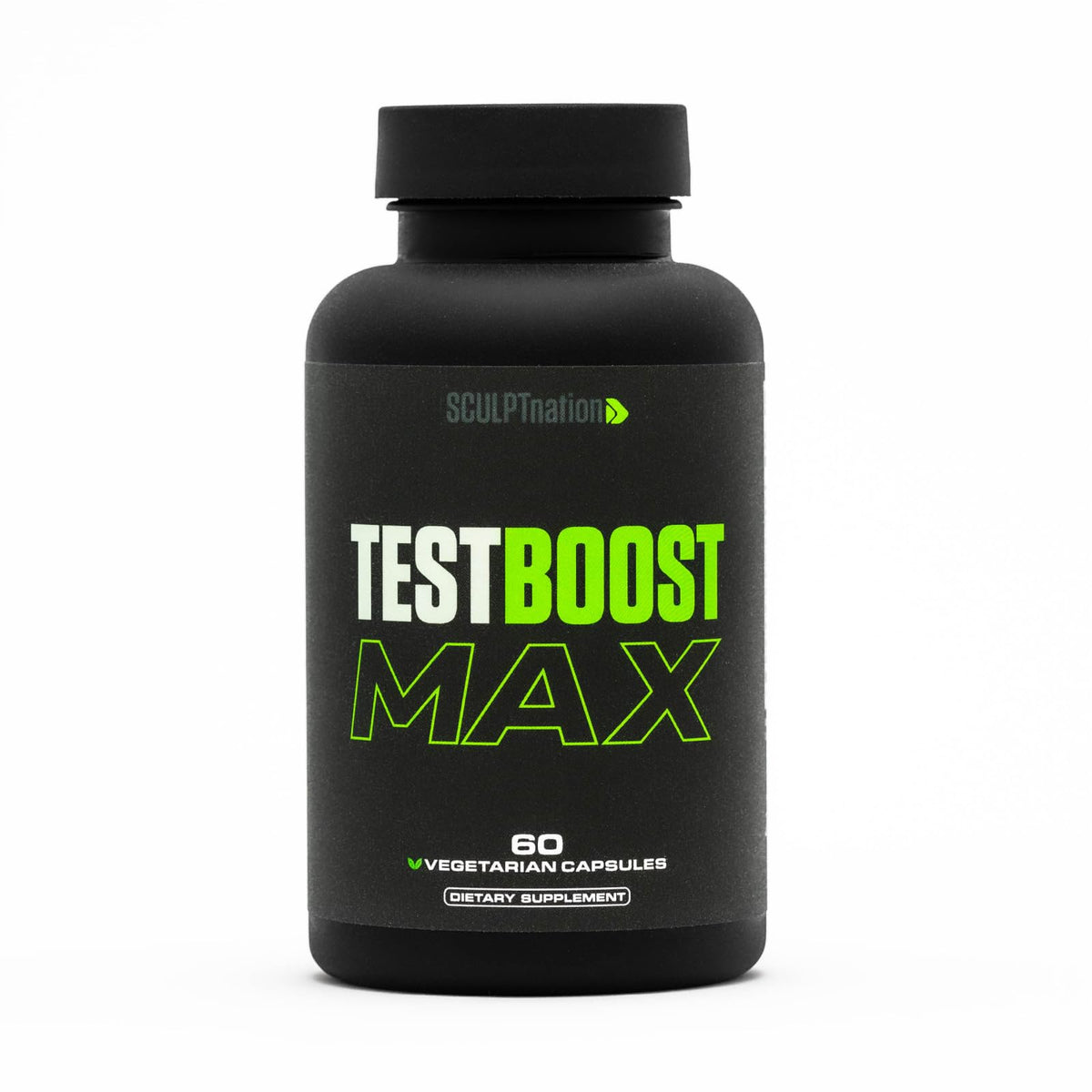 Sculpt Nation Test Boost Max bottle pour for daily energy support.