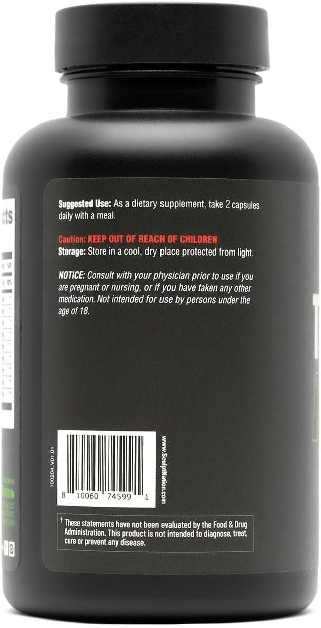 Sculpt Nation Test Boost Max packaging shows batch and safety standards.