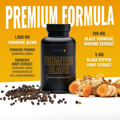 Sculpt Nation turmeric bottle label highlighting BioPerine and Sirtmax for enhanced absorption