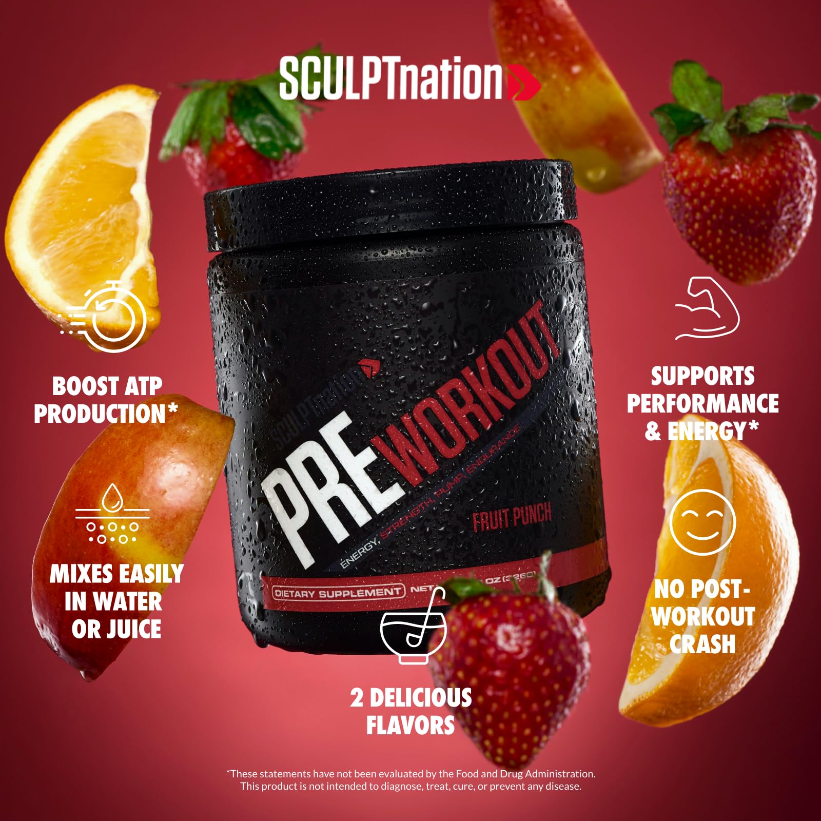 Sculpt Nation PreWorkout scoop ready to measure for training sessions.