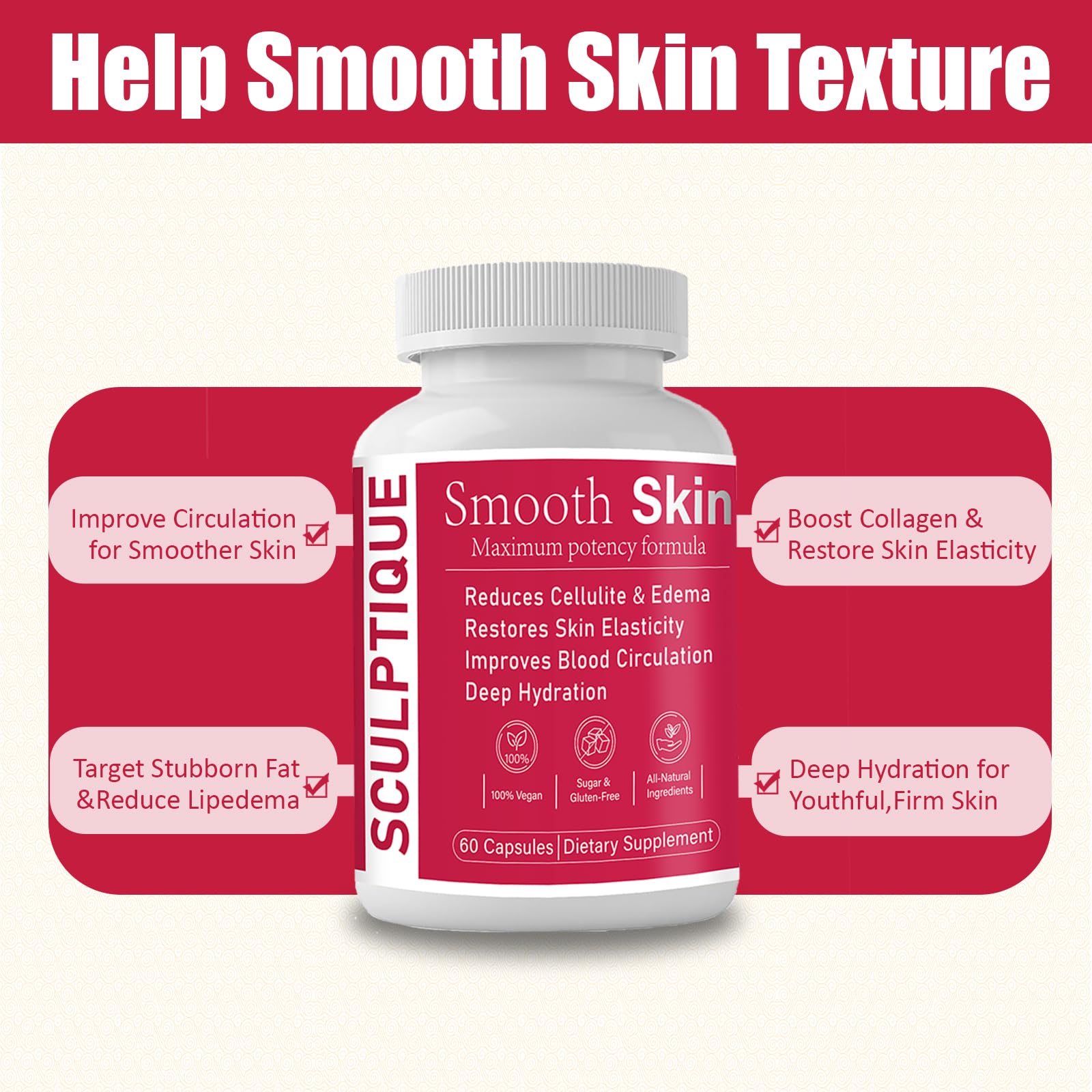 Sculptique gluten-free sugar-free label on packaging.