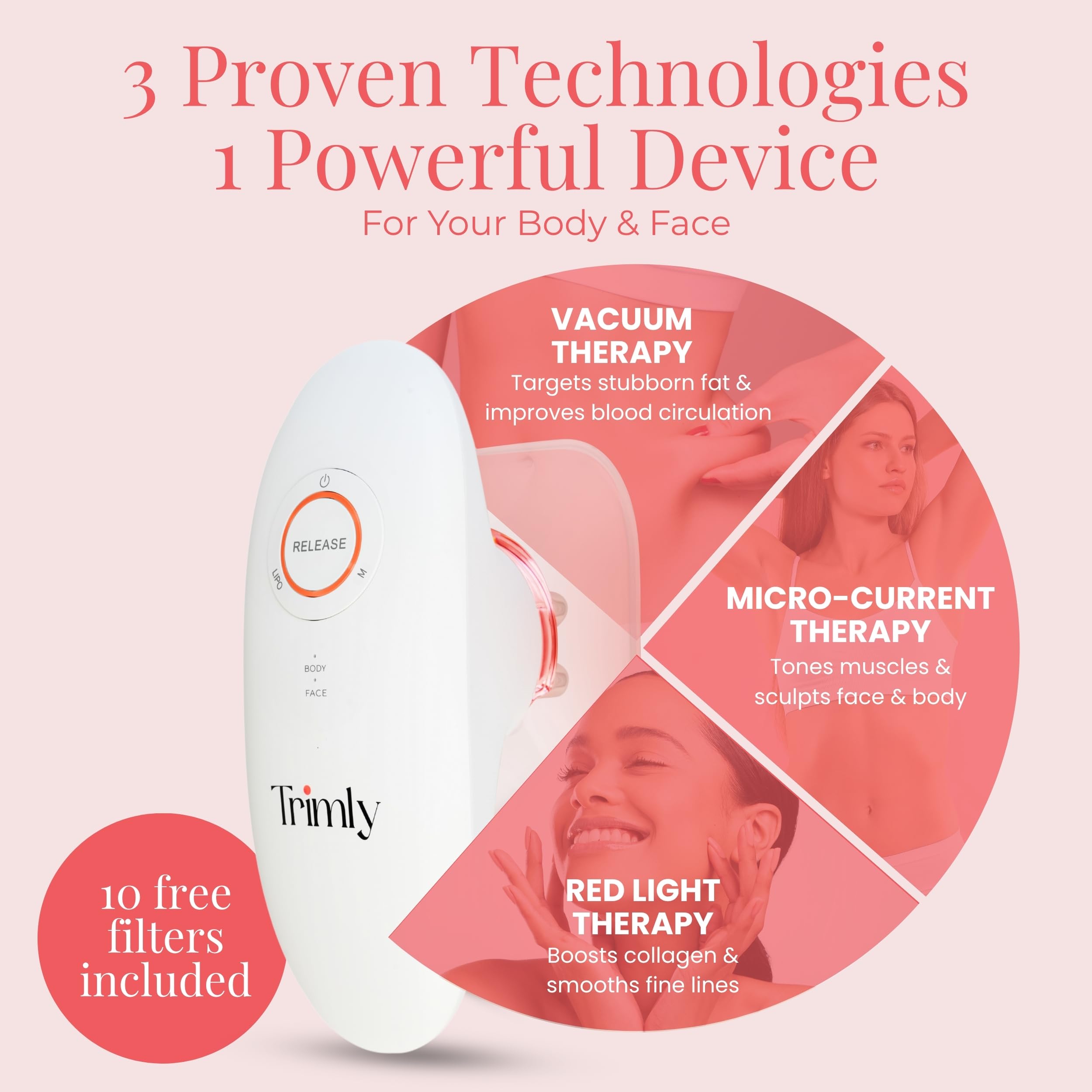 SculpTrimly interchangeable cups for multi‑area sculpting