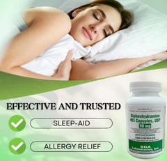 SDA Laboratories Diphenhydramine 50mg suitable for indoor and outdoor allergy relief