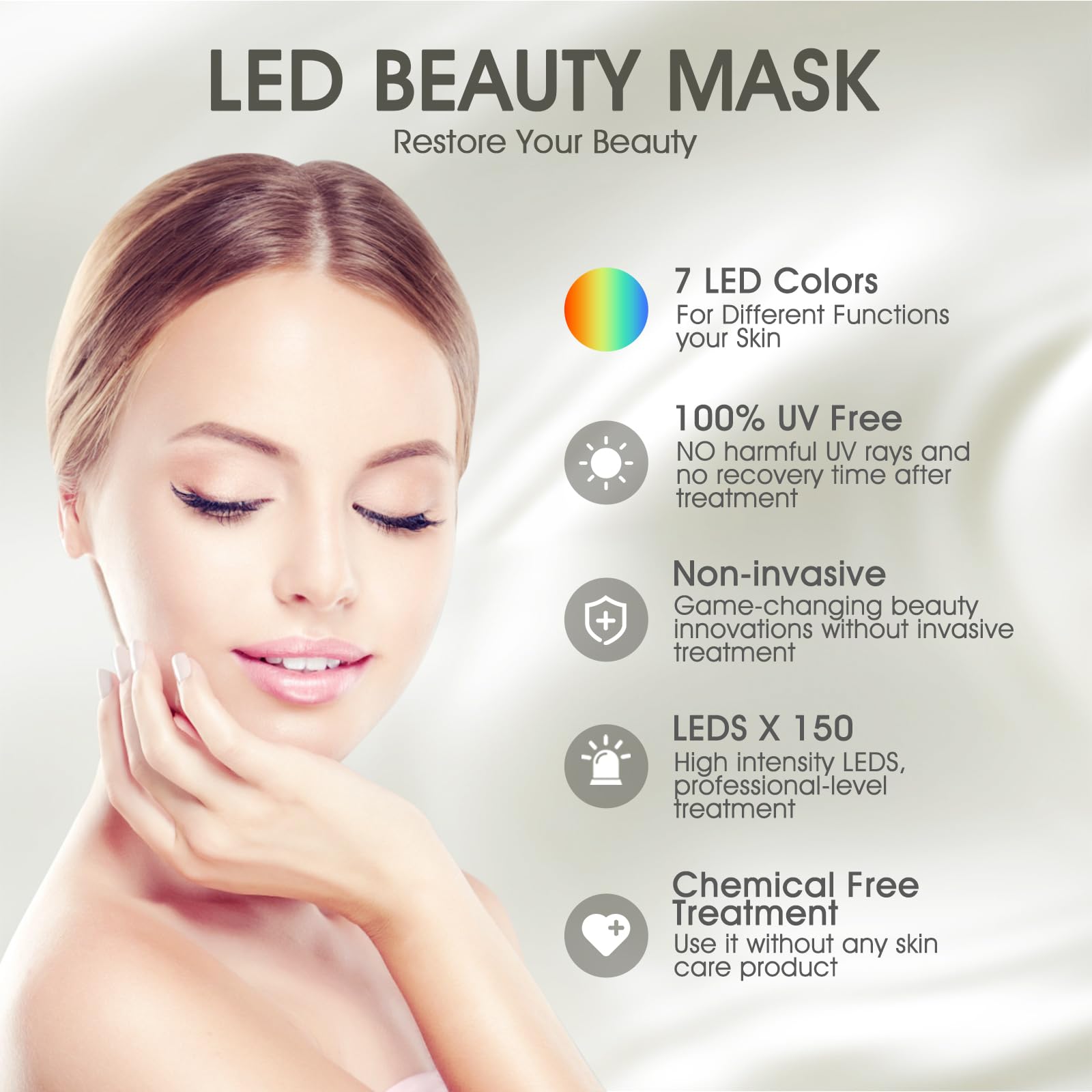 SDKWDH face mask worn on the face for close-up skin coverage
