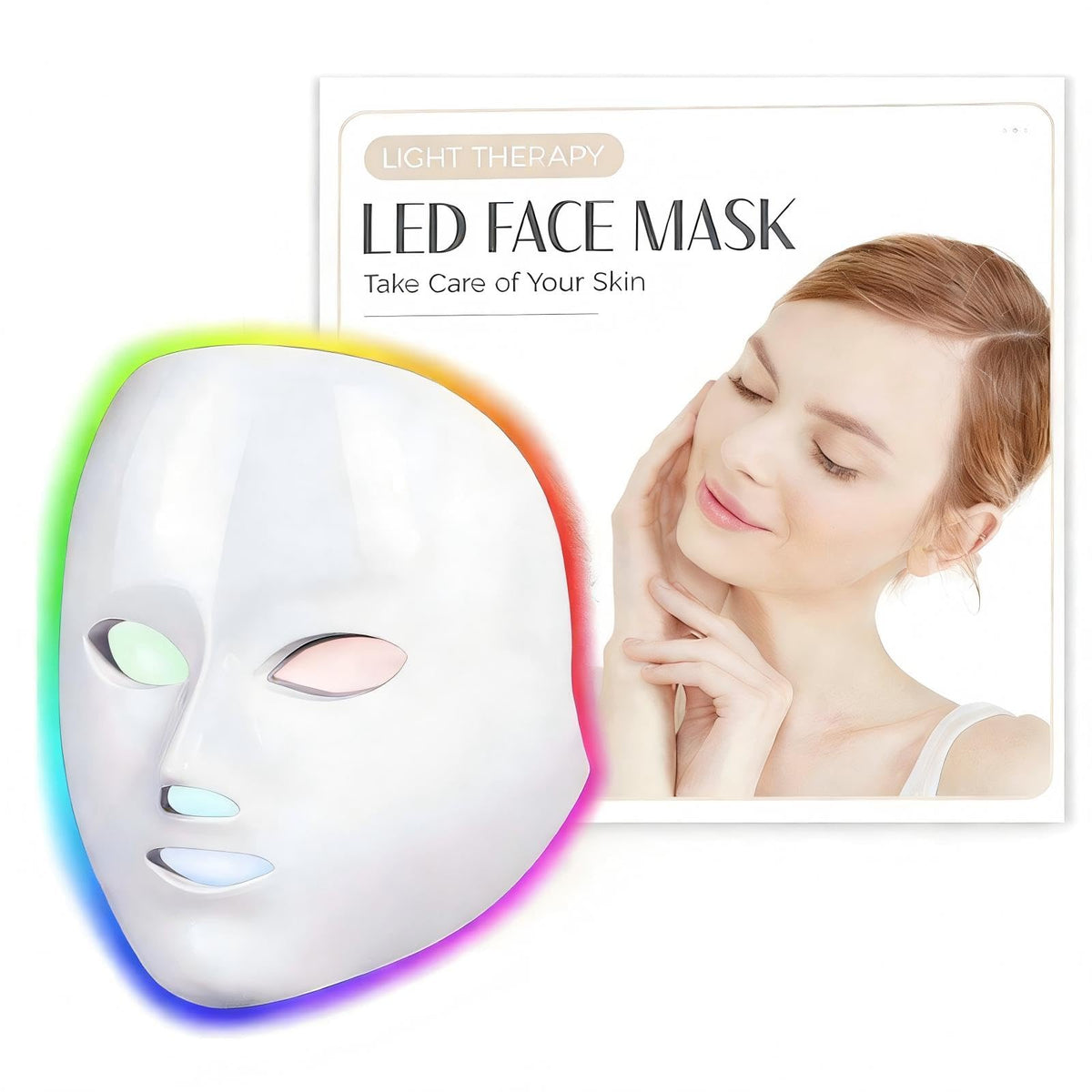 SDKWDH LED face mask with red light therapy for home use.