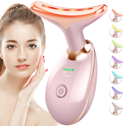 SDKWDH red-light therapy for face and neck enhances skin vitality.