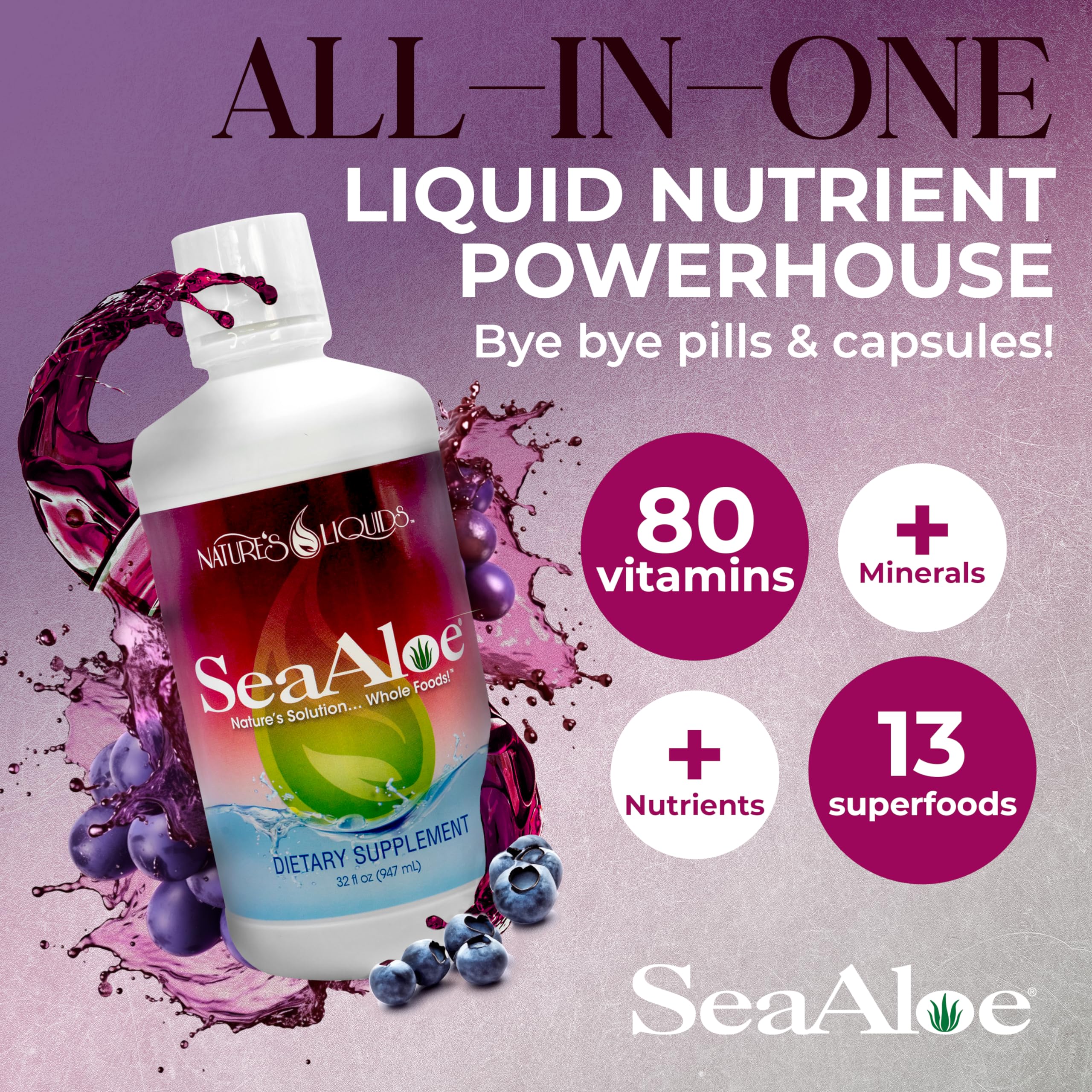 SeaAloe Oceanic Elixir label highlights the botanical blend for everyday hydration.