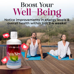 SeaAloe product hero shot on shelf conveys ocean-inspired wellness appeal.