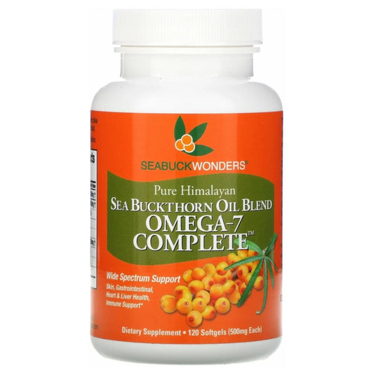 SeabuckWonders sea buckthorn oil bottle on wood surface for daily skin support