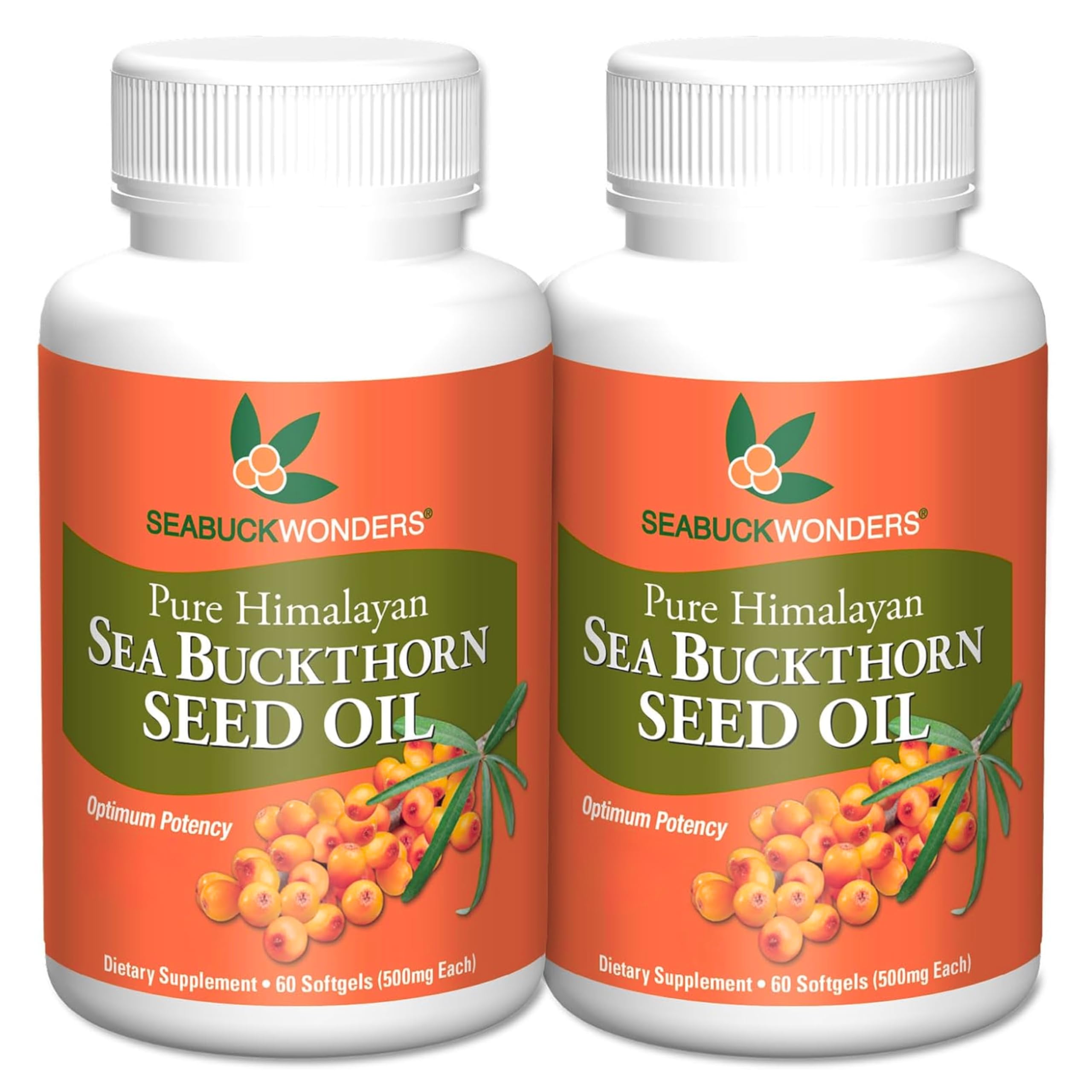 SEABUCKWONDERS sea buckthorn seed oil softgels bottle for daily omega support