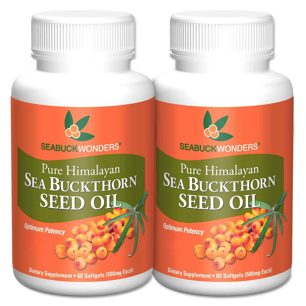 SEABUCKWONDERS sea buckthorn seed oil softgels bottle for daily omega support